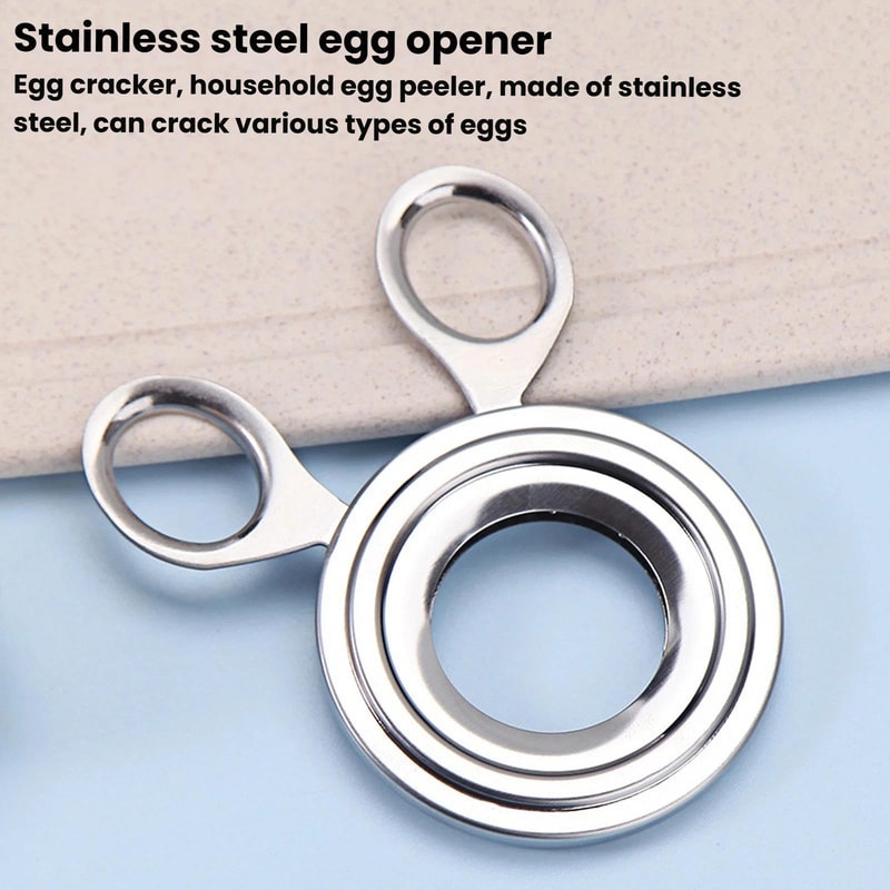Stainless Steel Egg Cracker Tool Handheld Egg Shell Opener Soft Boiled Egg Kitchen Gadget
