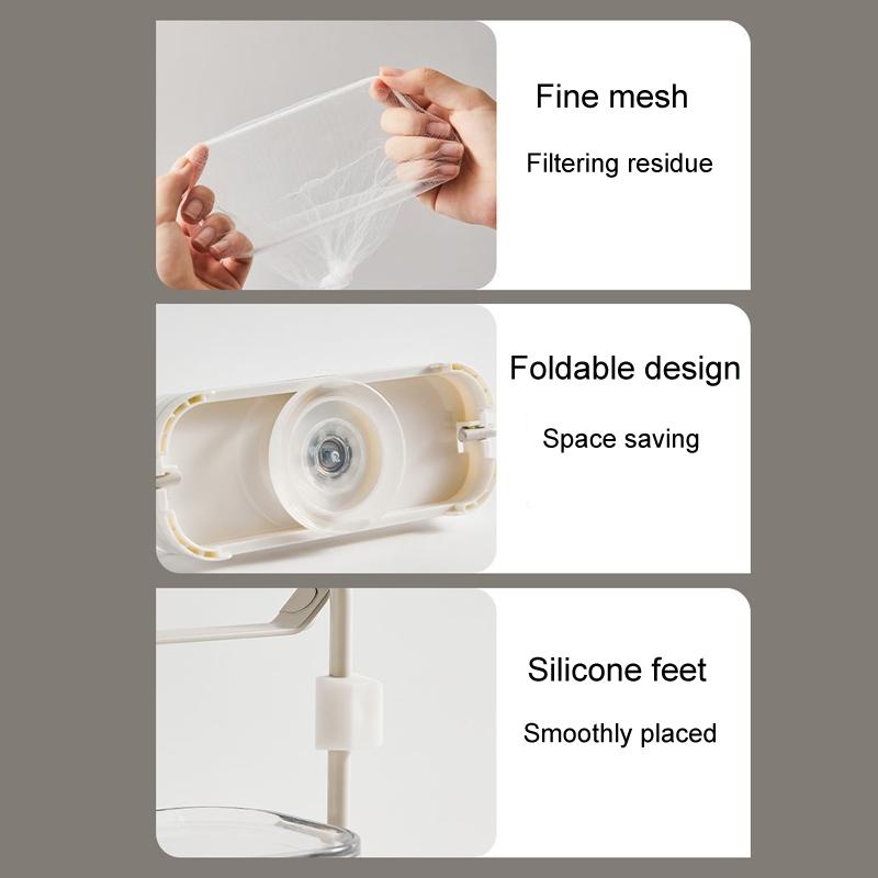 Suction Cup Kitchen Sink Filter Rack Drain Strainer Holder with Mesh Waste Strainer and Removable Suction Base
