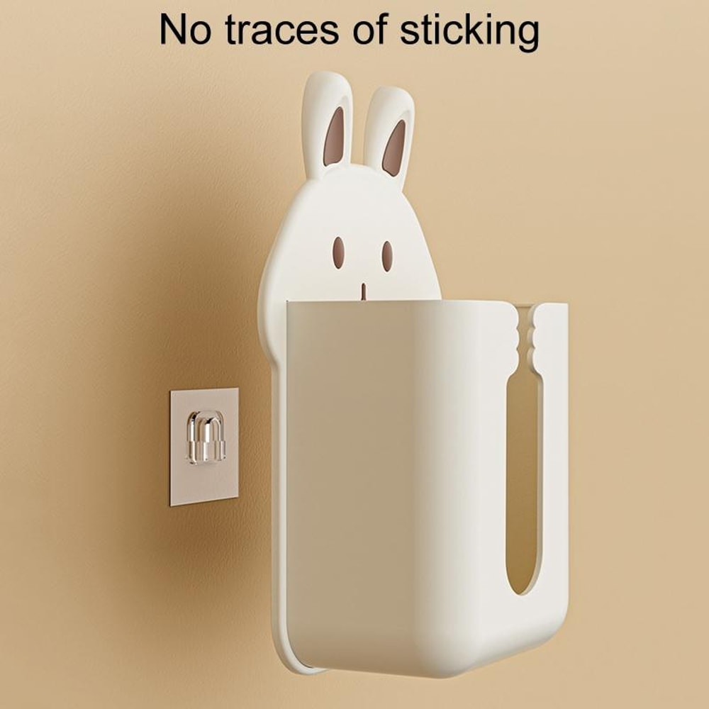 Wall Mounted Tissue Box Holder Cute Rabbit Organizer for Bathroom Kitchen Storage