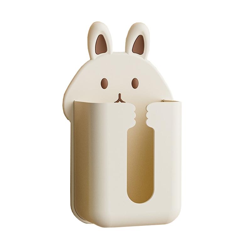 Wall Mounted Tissue Box Holder Cute Rabbit Organizer for Bathroom Kitchen Storage