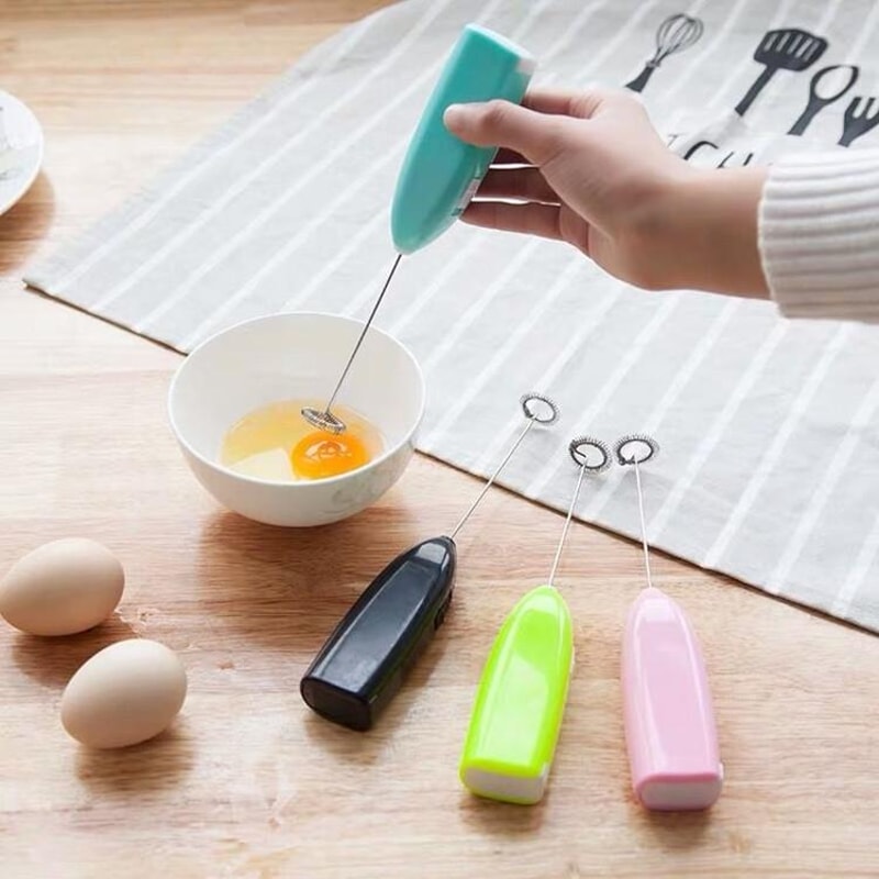Mini Electric Milk Frother Handheld Egg Beater Stainless Steel Coffee Mixer