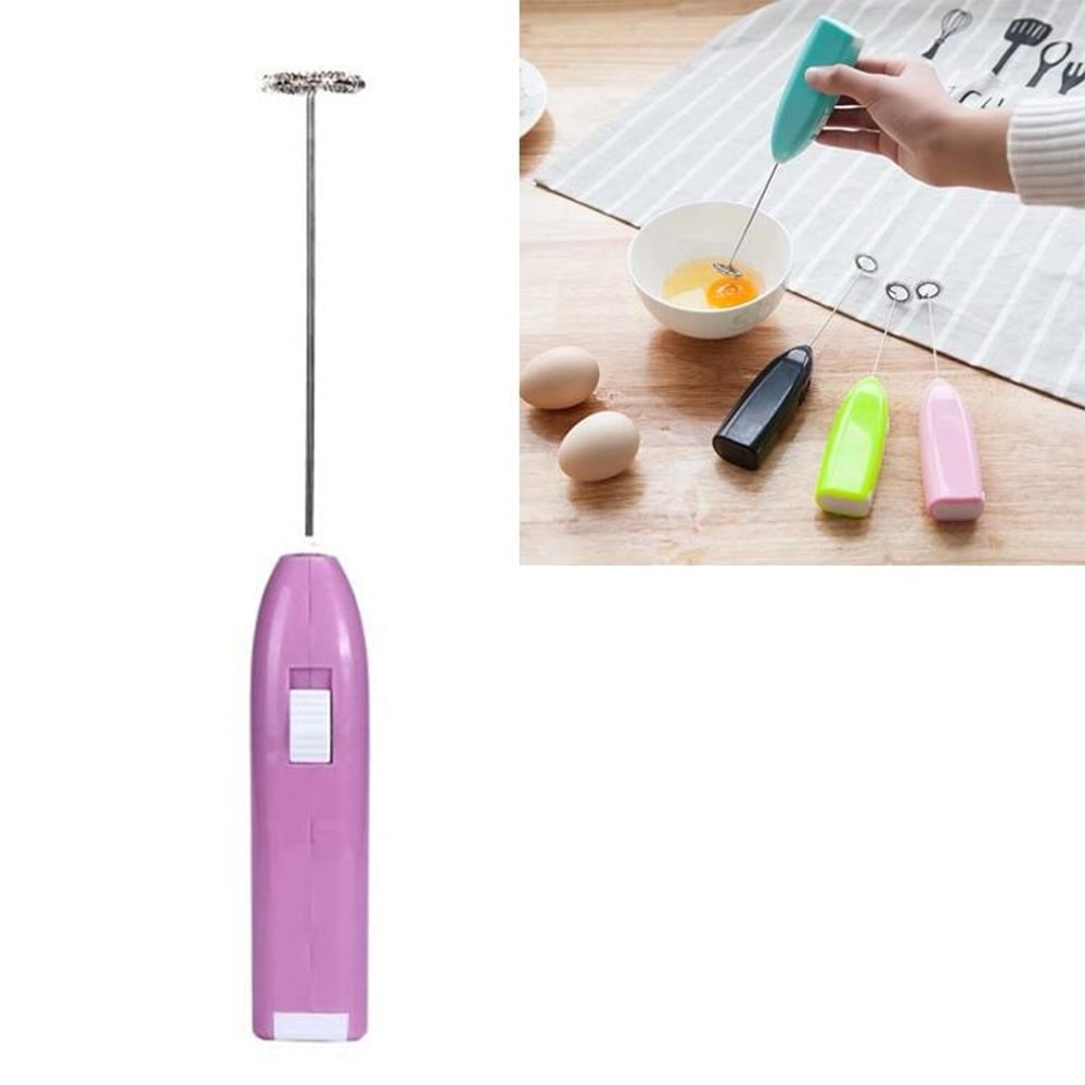 Mini Electric Milk Frother Handheld Egg Beater Stainless Steel Coffee Mixer