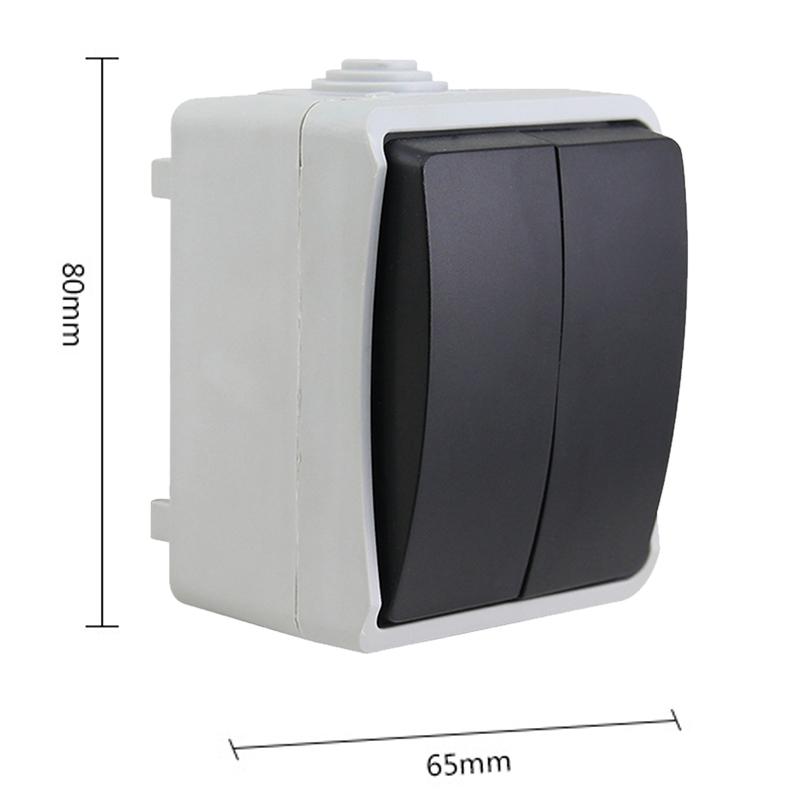 Waterproof Double Switch Socket for Kitchen Bathroom Safe Control Unit
