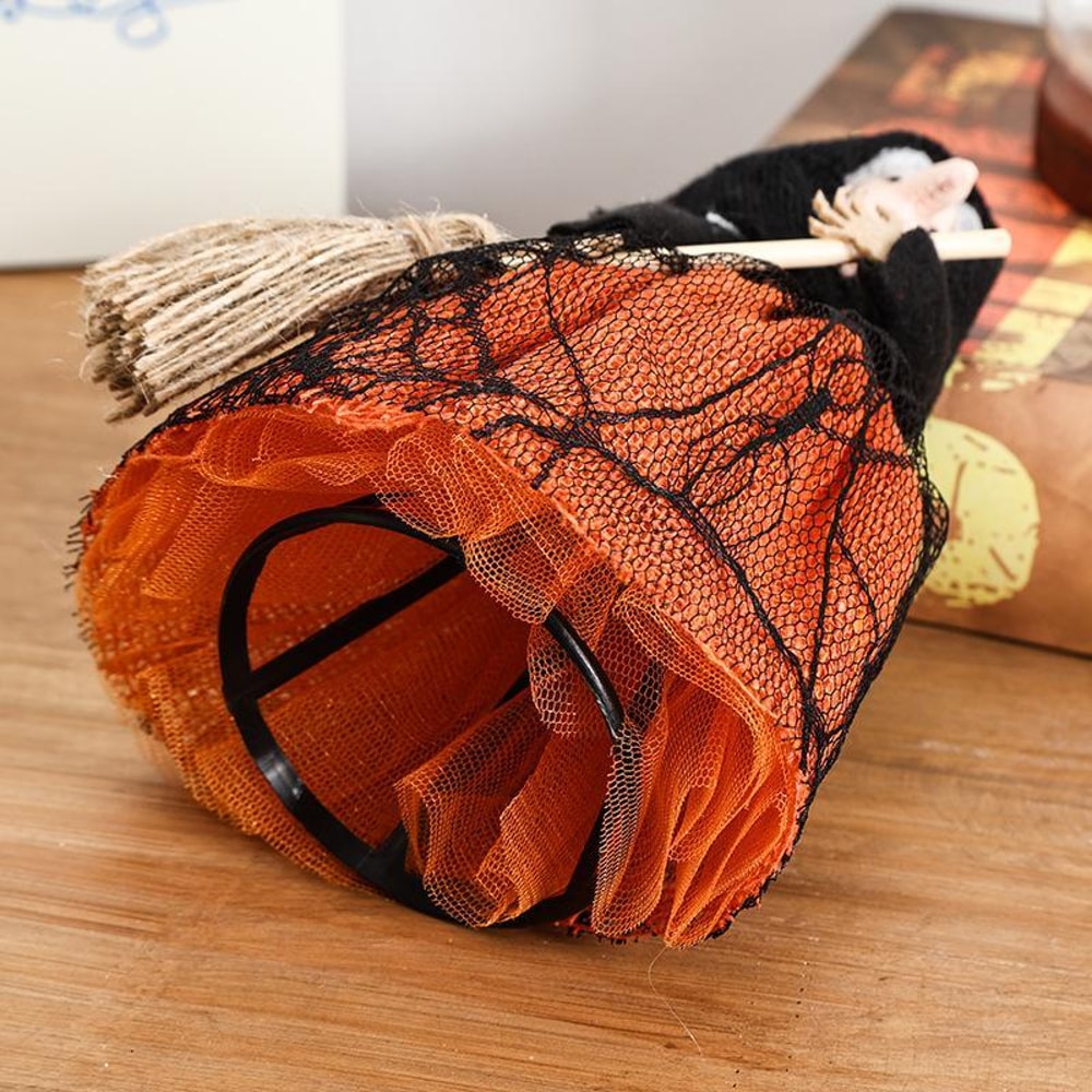 Halloween Witch Broom Decoration – Hanging Spooky Home Decor for Party & Gift Display