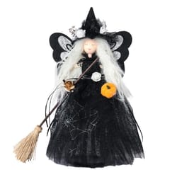 halloween hanging witch doll decor with butterfly ghost design for spooky party atmosphere