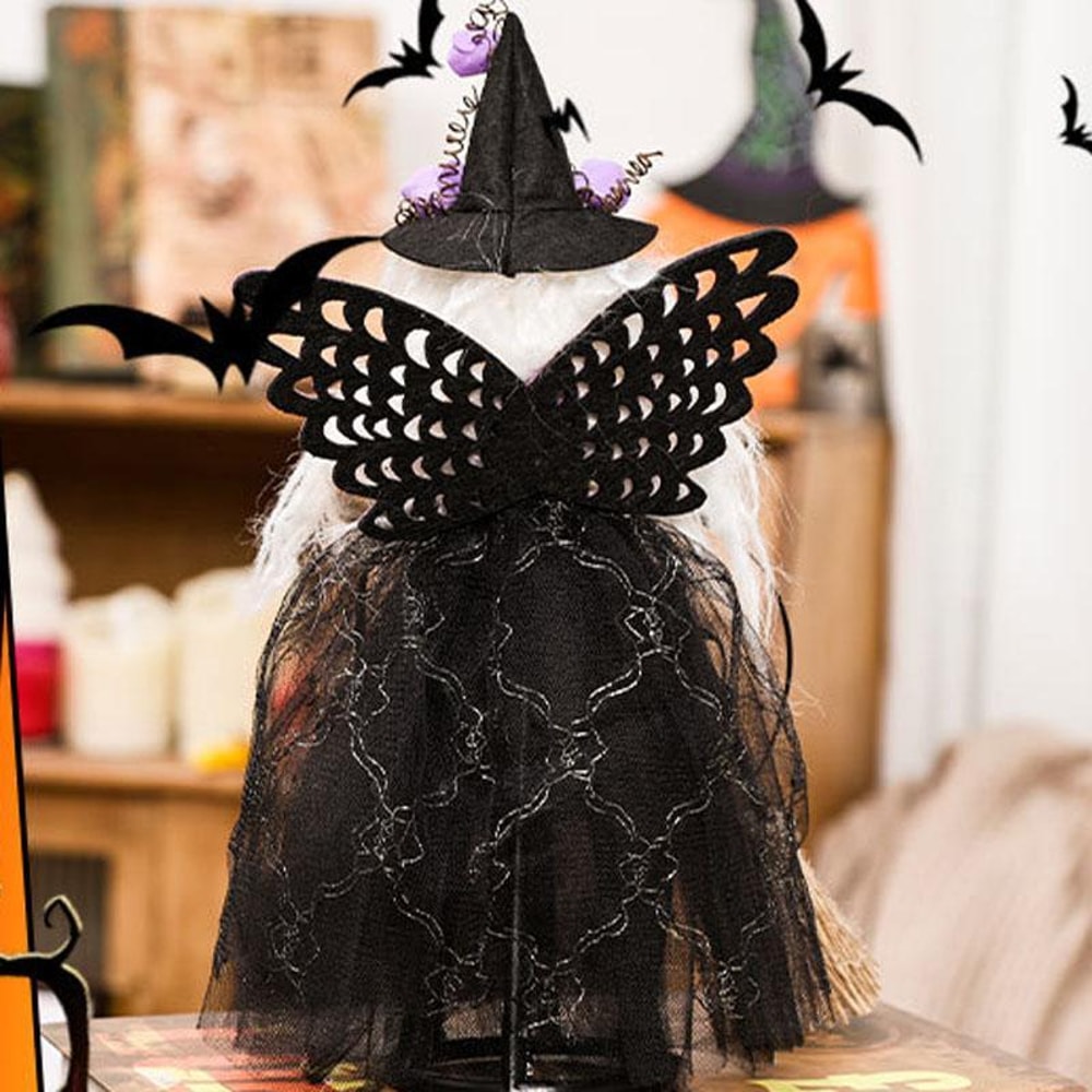 Halloween Hanging Witch Doll Decor with Butterfly Ghost Design for Spooky Party Atmosphere