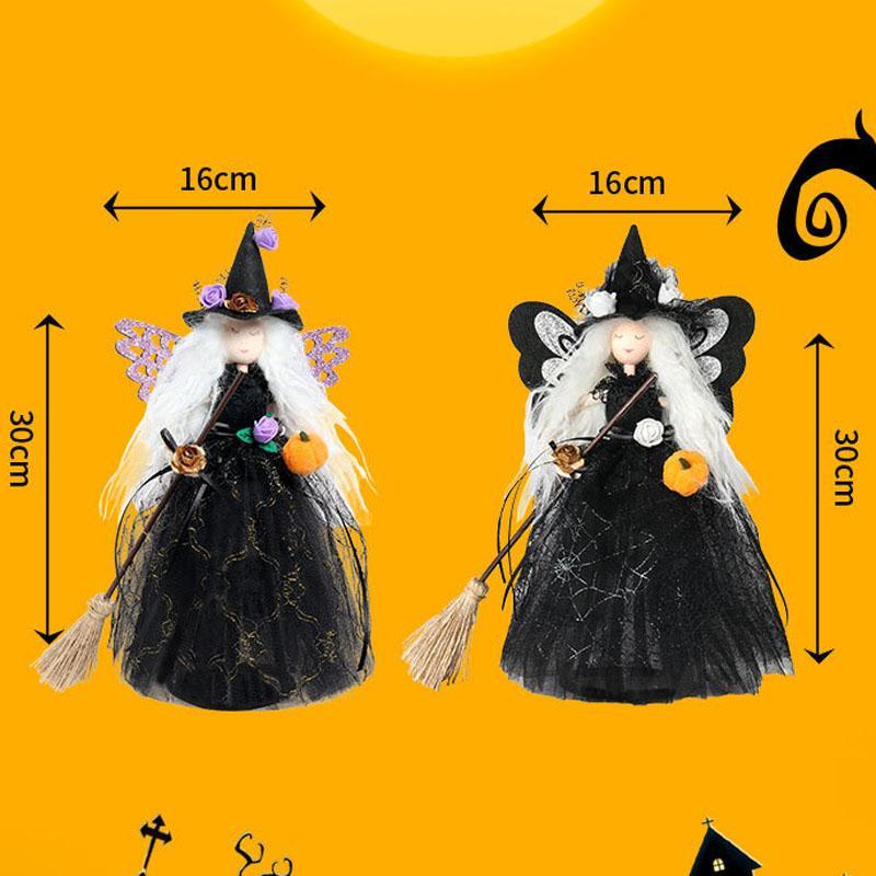Halloween Hanging Witch Doll Decor with Butterfly Ghost Design for Spooky Party Atmosphere