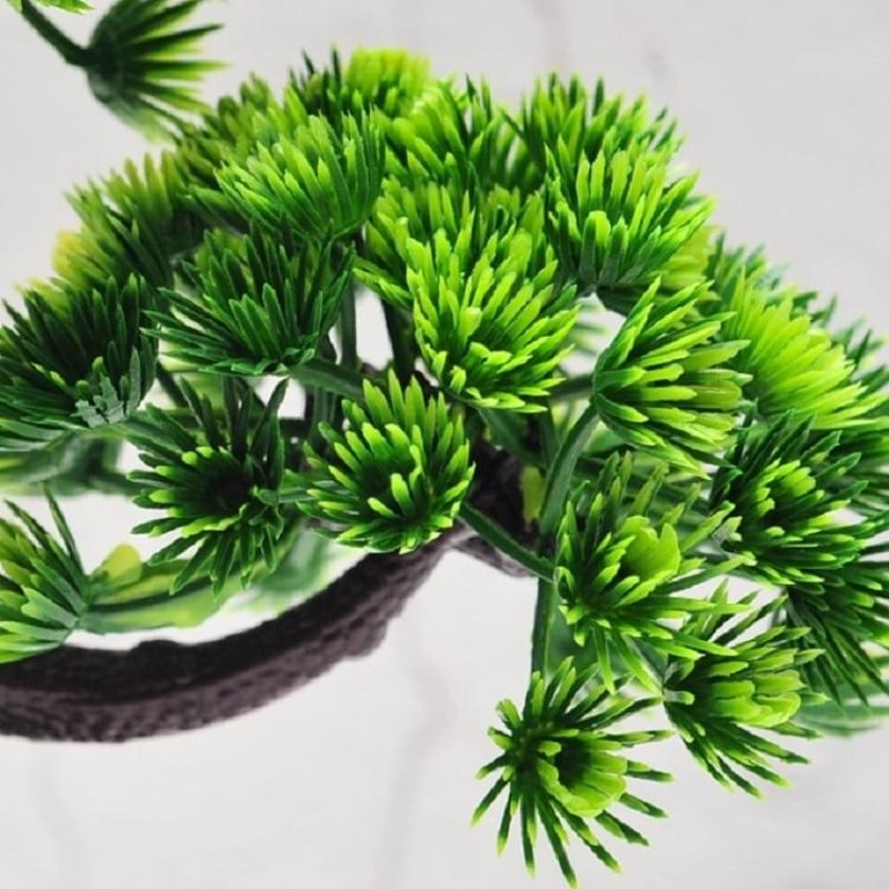 Welcome Pine Artificial Plant Desk Decor Realistic Greenery Desktop Accent for Home & Office