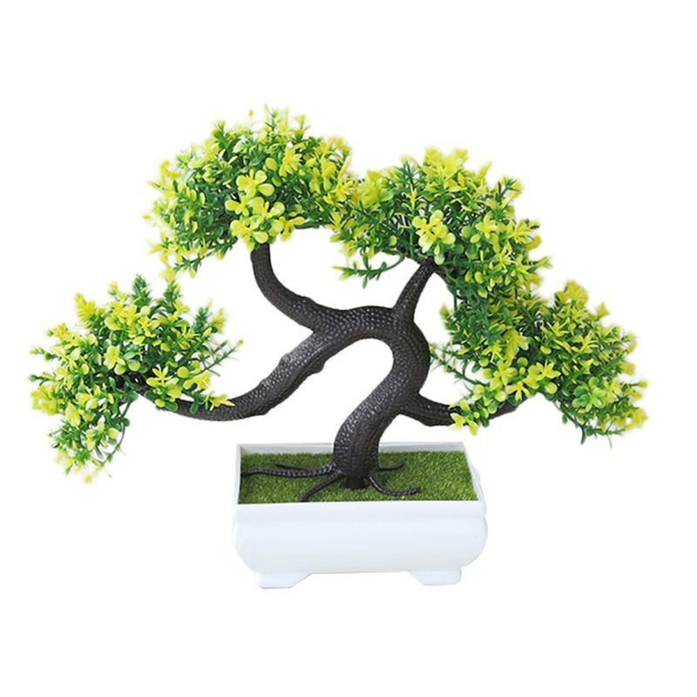 Welcome Pine Artificial Plant Desk Decor Realistic Greenery Desktop Accent for Home & Office