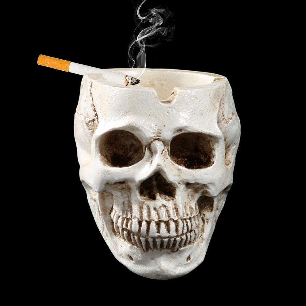 Gothic Skull Ashtray Resin Halloween Decor Smoking Accessory