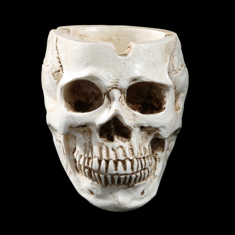 Gothic Skull Ashtray Resin Halloween Decor Smoking Accessory