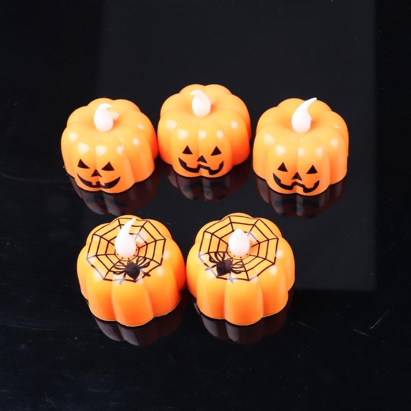 LED Pumpkin Candle Light Halloween Decor Smiling Jack O Lantern Table Ornament 4