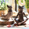 Zen Yoga Cat Figurine Meditation Decor for Home and Office