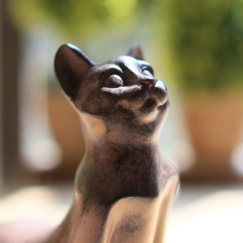 Zen Yoga Cat Figurine Meditation Decor for Home and Office