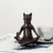 Zen Yoga Cat Figurine Meditation Decor for Home and Office