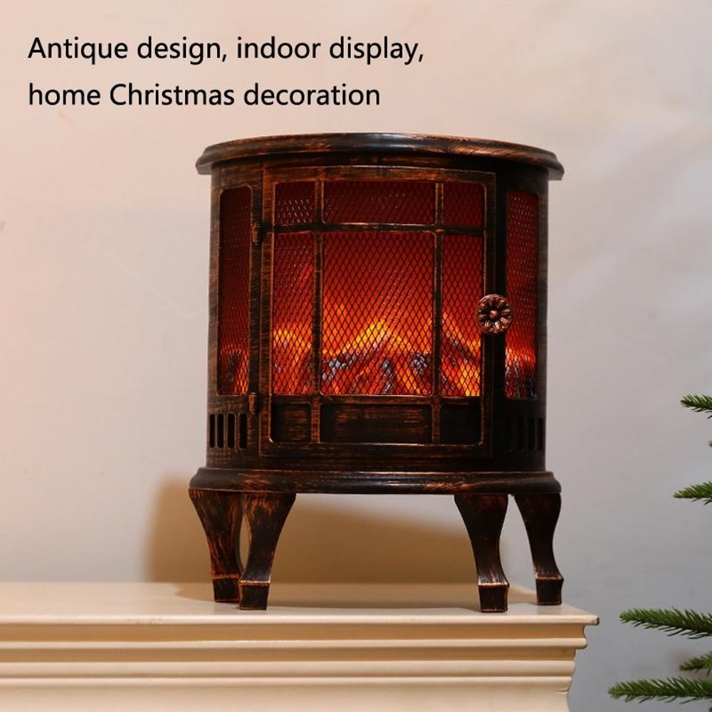 Vintage Christmas Lantern Decor with LED Flame Effect Festive Window Light