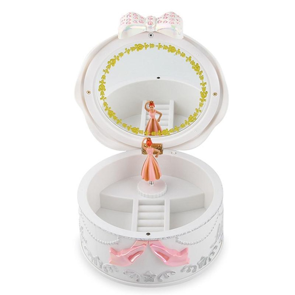 Rotating Ballet Music Box for Kids Pink Dancing Ballerina Jewelry Organizer