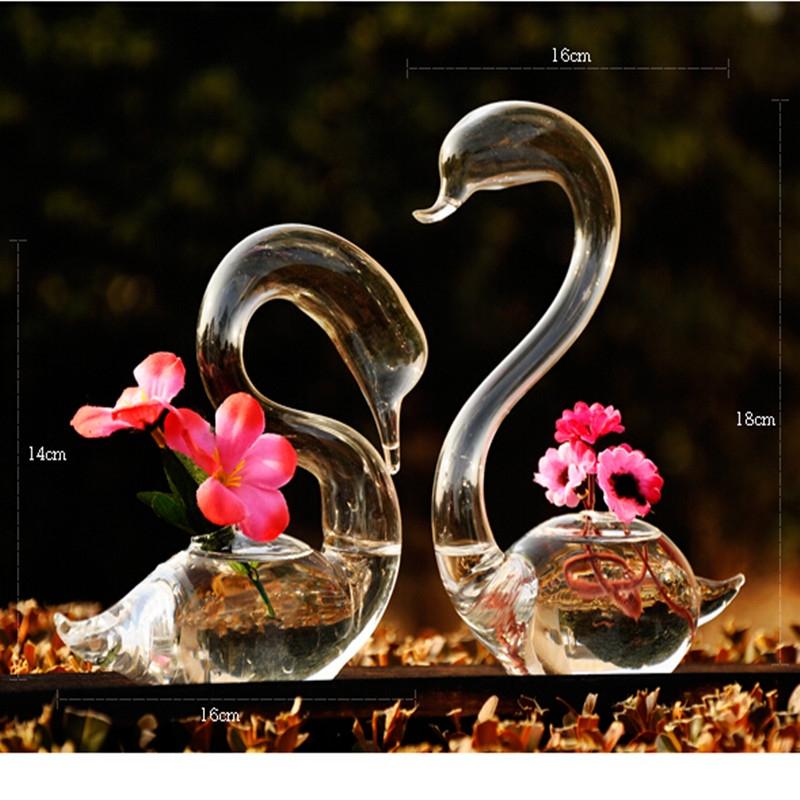 Elegant Swan Glass Vase Centerpiece for Home & Wedding Decor