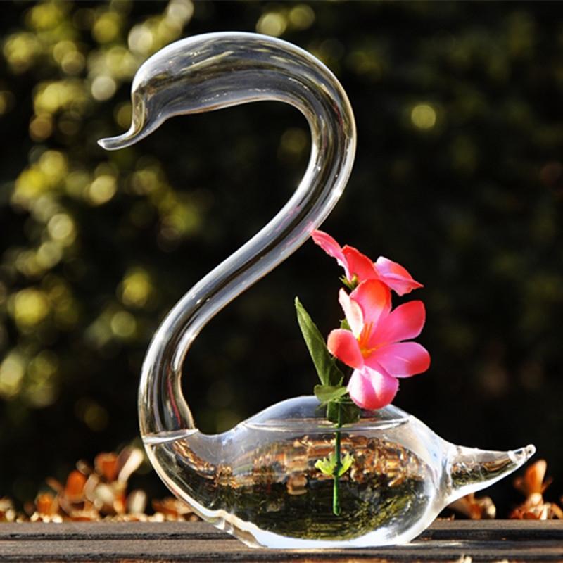 Elegant Swan Glass Vase Centerpiece for Home & Wedding Decor