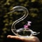 Elegant Swan Glass Vase Centerpiece for Home & Wedding Decor