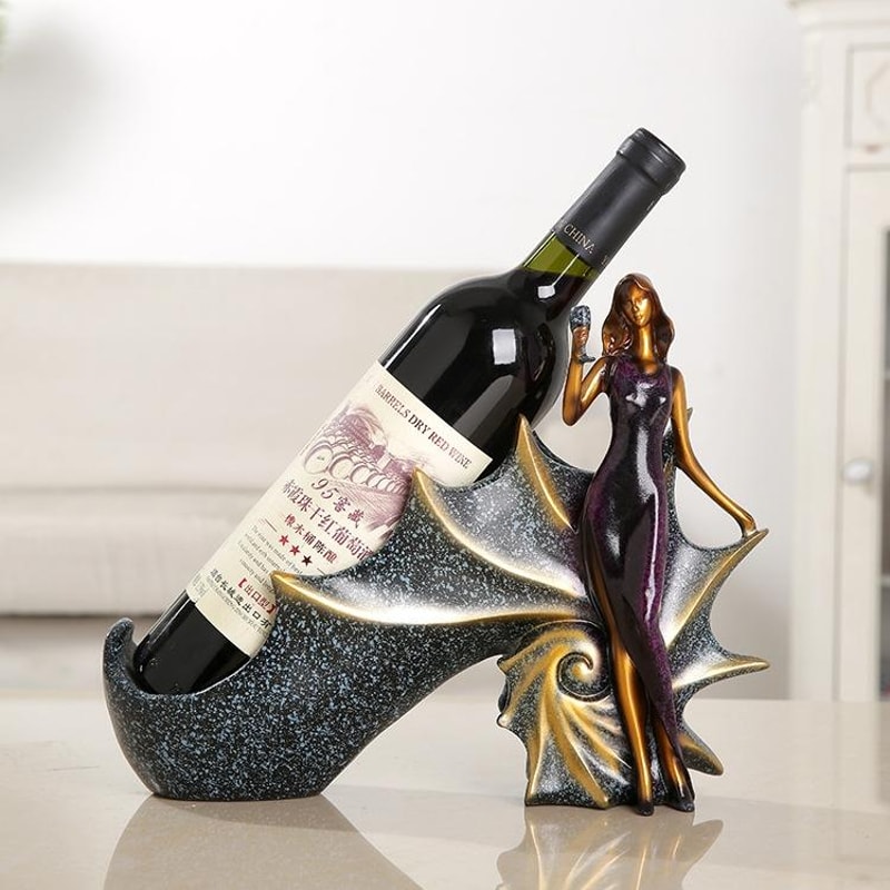 Elegant Resin Wine Bottle Holder Sculpture Creative Wine Bottle Holder For Home Bar Decor 5
