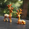 Elegant Deer Car Ornament Set Resin Dashboard Decor For Home And Office 3