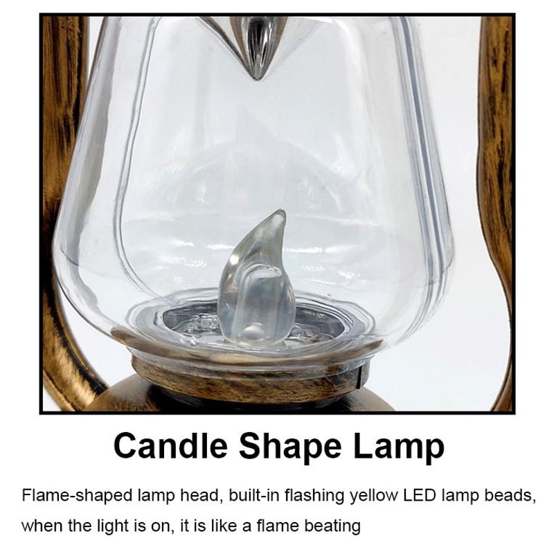 Solar Flame Lantern Vintage Kerosene Style Outdoor Decorative Light