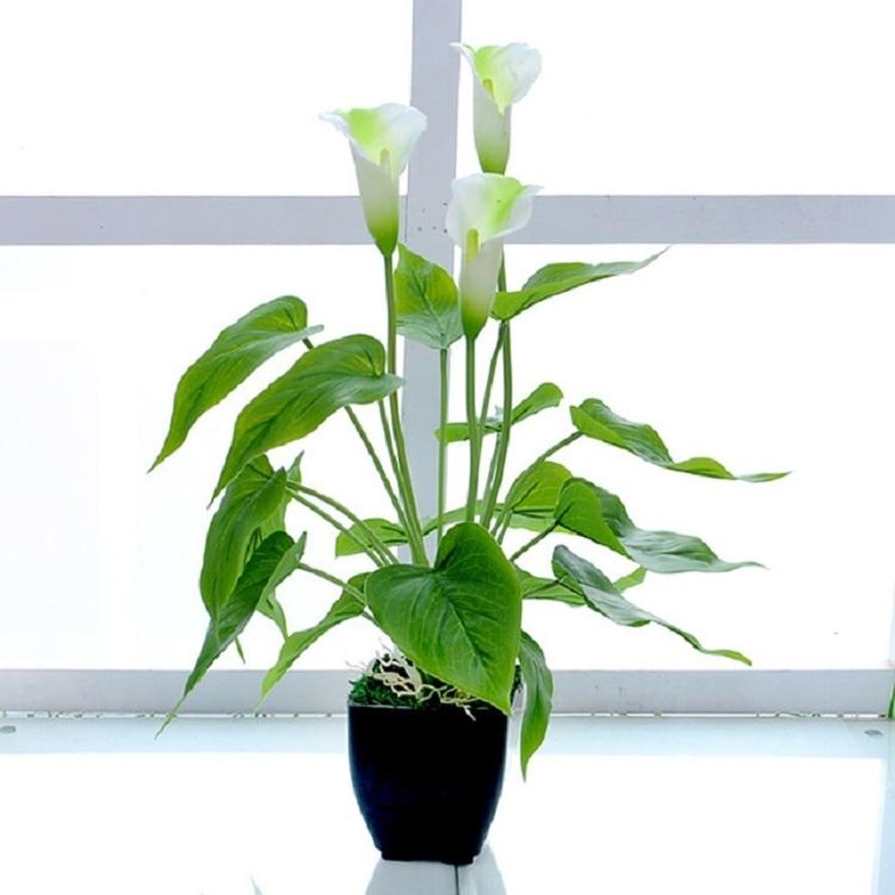 Artificial Calla Lily Potted Plant Realistic Indoor Home Decor
