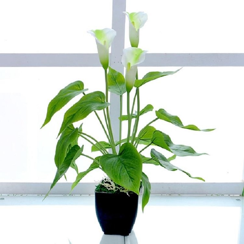 Artificial Calla Lily Potted Plant Realistic Indoor Home Decor