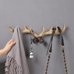 resin antler wall hook decorative coat rack wall hanger for entryway storage