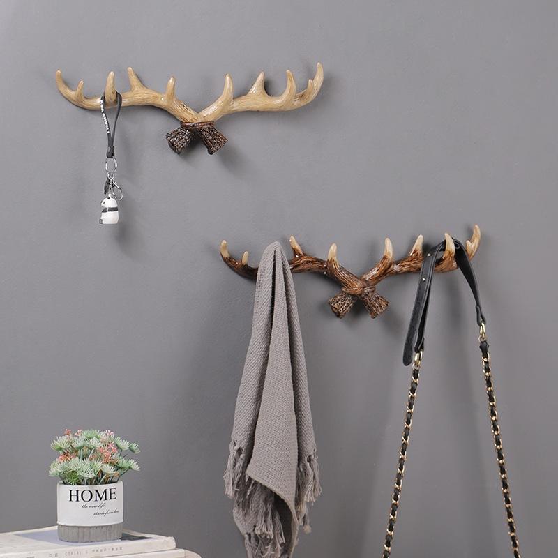 Resin Antler Wall Hook Decorative Coat Rack Wall Hanger For Entryway Storage 5