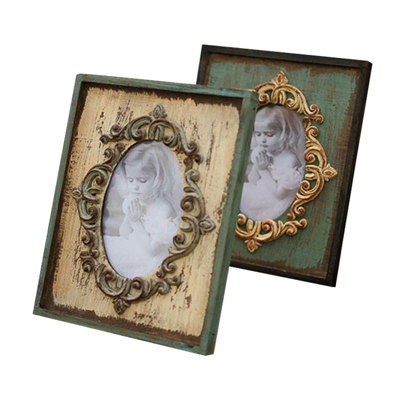 Vintage Wooden Photo Frame Rustic Home Decor Desktop and Wall Picture Frame