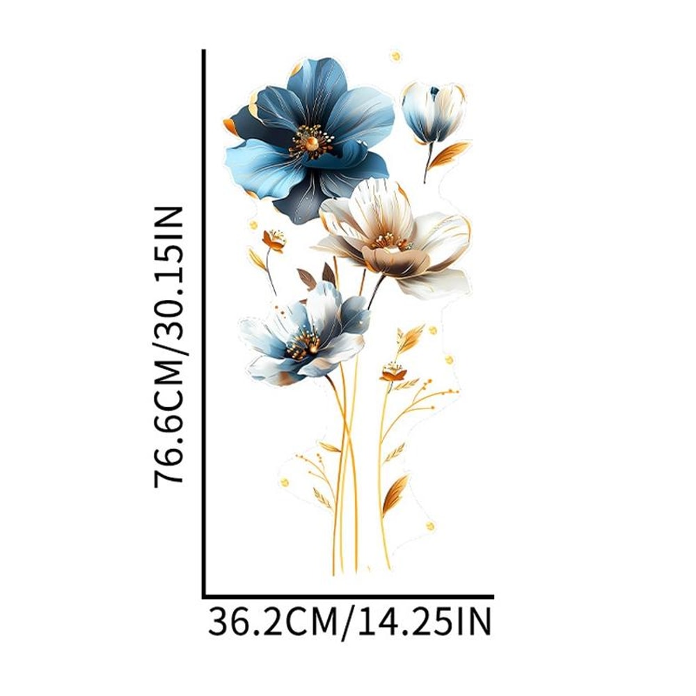 3D Flower Wall Stickers Floral PVC Wall Decals for Bedroom Home Decor