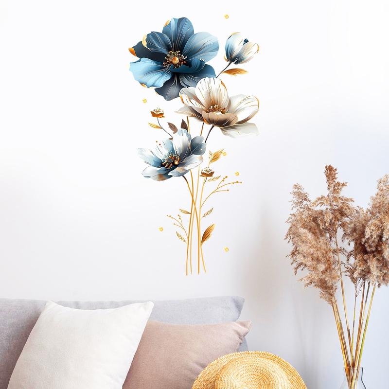 3D Flower Wall Stickers Floral PVC Wall Decals for Bedroom Home Decor