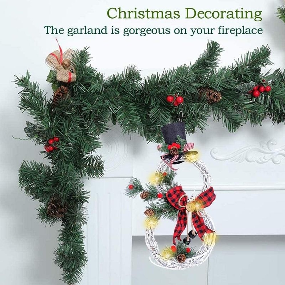 LED Christmas Vine Ring with Lights Festive Garland Decoration for Home, Hotel & Event Displays