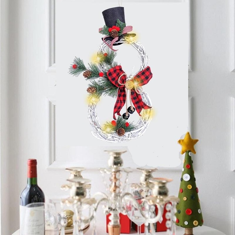 LED Christmas Vine Ring with Lights Festive Garland Decoration for Home, Hotel & Event Displays