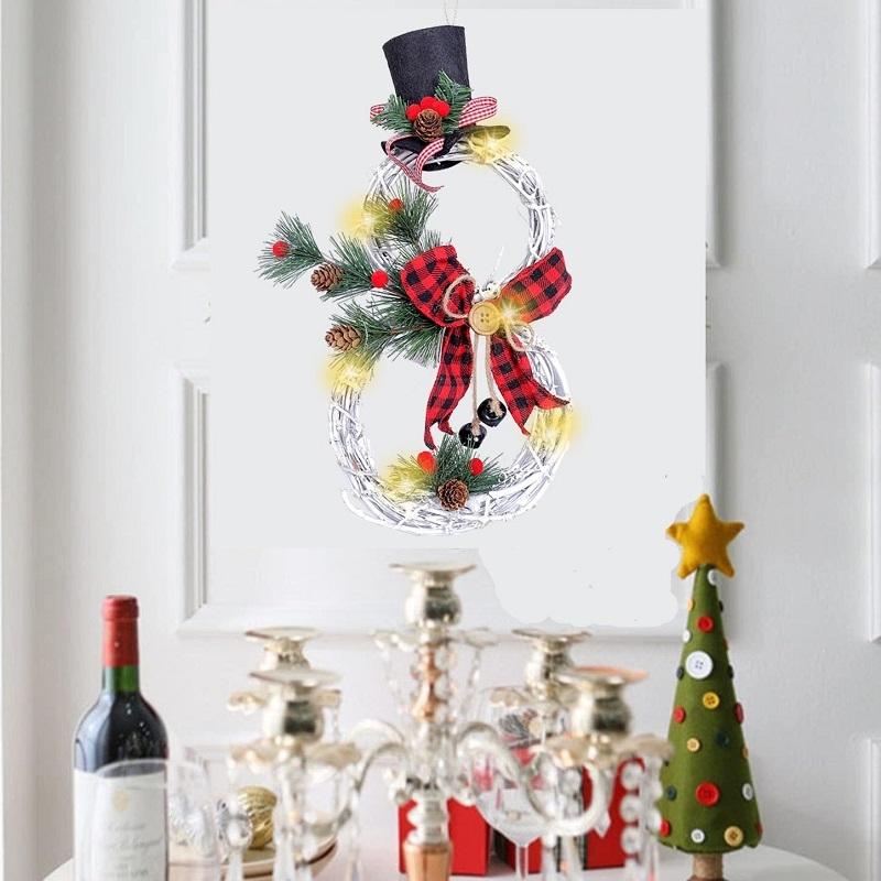 LED Christmas Vine Ring with Lights Festive Garland Decoration for Home, Hotel & Event Displays