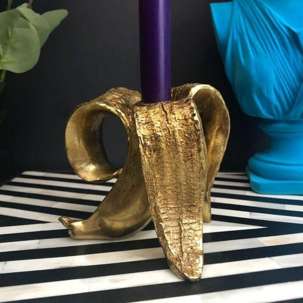 Banana Peel Candle Holder Resin Home Decor Accent