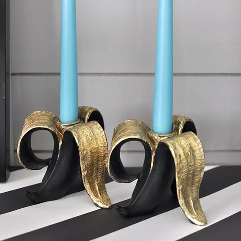 Banana Peel Candle Holder Resin Home Decor Accent