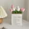 Artificial Tulip Bouquet with Paper Bag Faux Flower Arrangement Simulation Flowers Home Decor Set