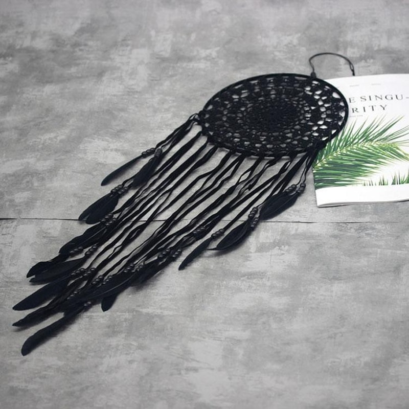 Black Hand Woven Dream Catcher Wall Hanging Car Decoration Boho Home Decor 4