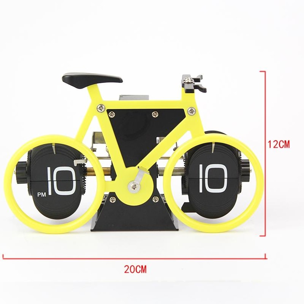 Retro Flip Clock Bicycle Shape Decorative Quartz Home Table Clock for Living Room and Office Decor
