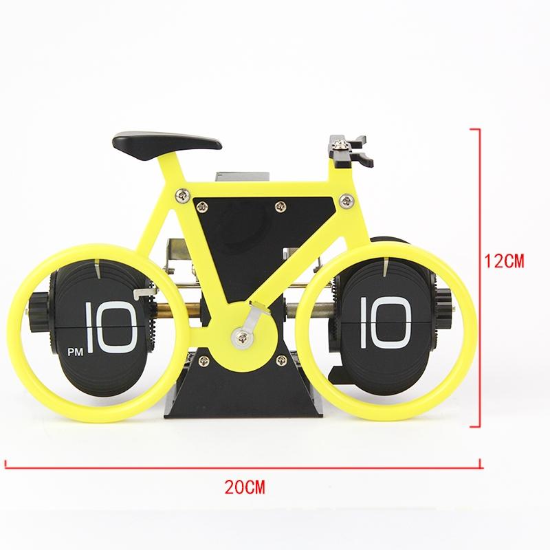 Retro Flip Clock Bicycle Shape Decorative Quartz Home Table Clock for Living Room and Office Decor