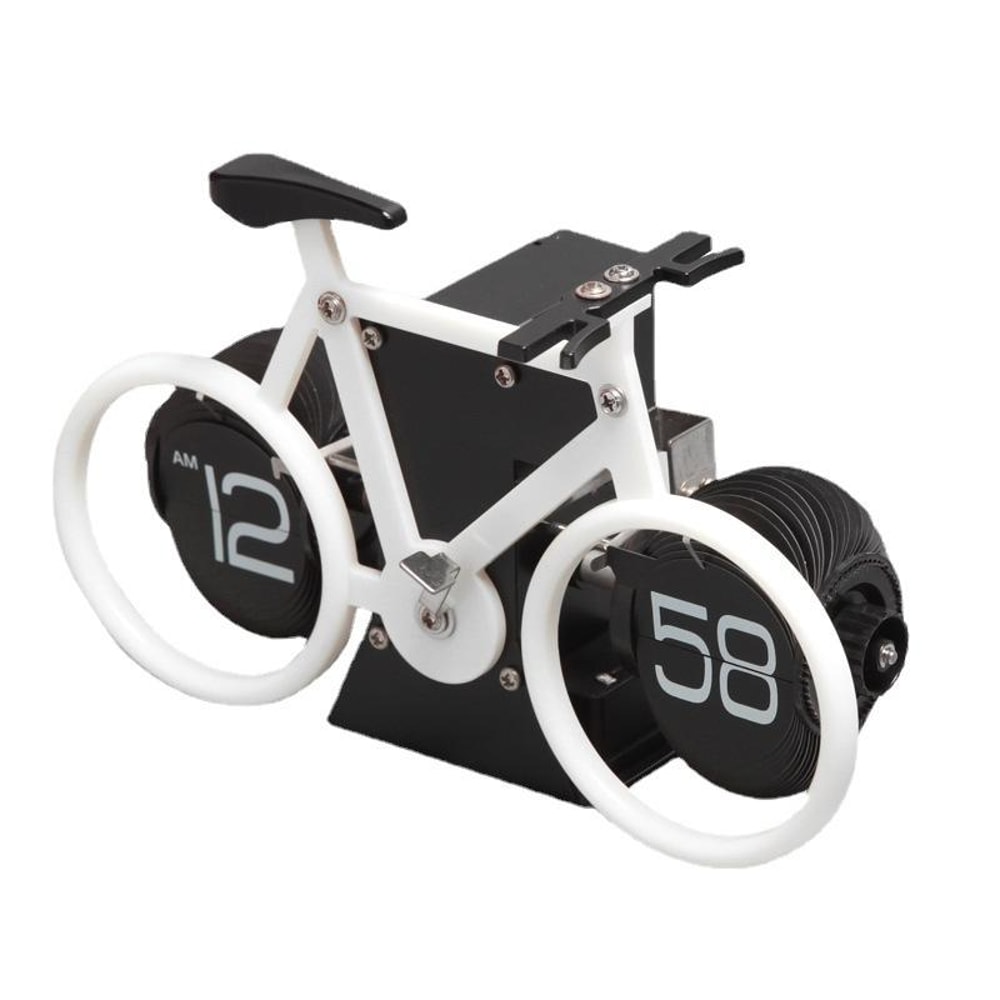 Retro Flip Clock Bicycle Shape Decorative Quartz Home Table Clock for Living Room and Office Decor