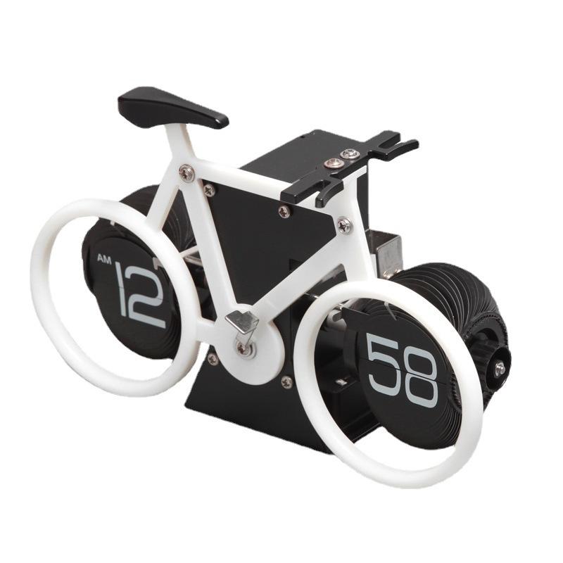 Retro Flip Clock Bicycle Shape Decorative Quartz Home Table Clock for Living Room and Office Decor
