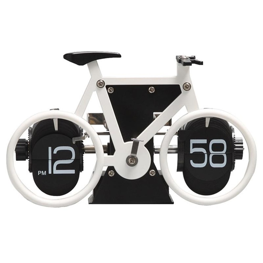 Retro Flip Clock Bicycle Shape Decorative Quartz Home Table Clock for Living Room and Office Decor