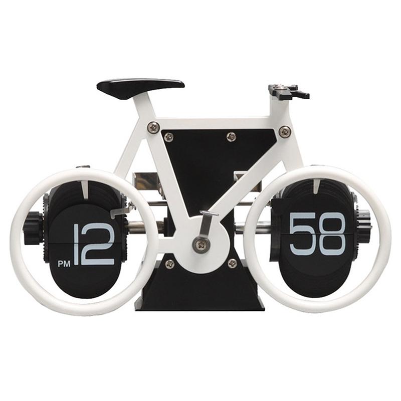Retro Flip Clock Bicycle Shape Decorative Quartz Home Table Clock for Living Room and Office Decor