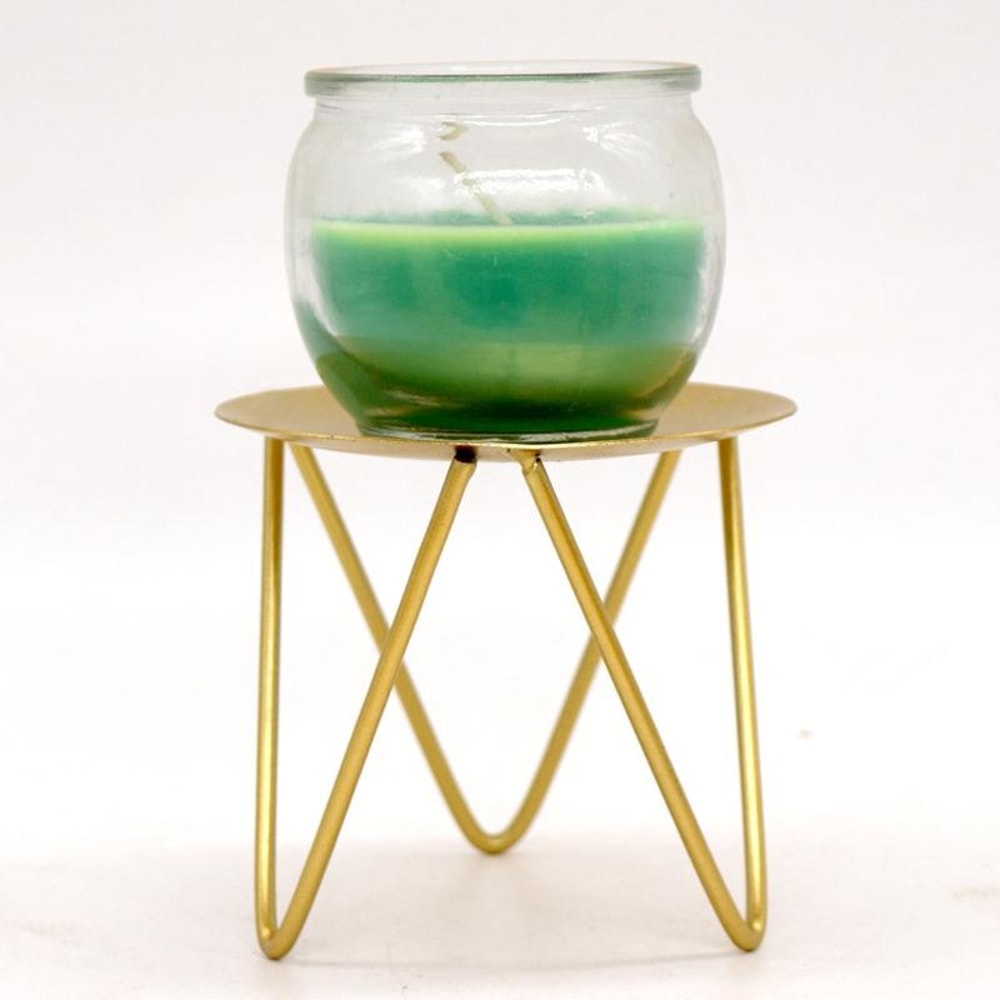 Wrought Iron Glass Candle Holder Vintage Home Decor Gold Decorative Candle Holder Ornament 1