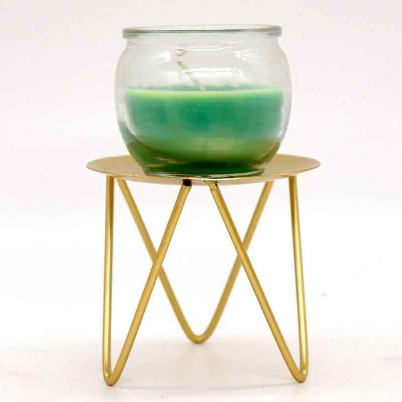 Wrought Iron Glass Candle Holder Vintage Home Decor Gold Decorative Candle Holder Ornament 1