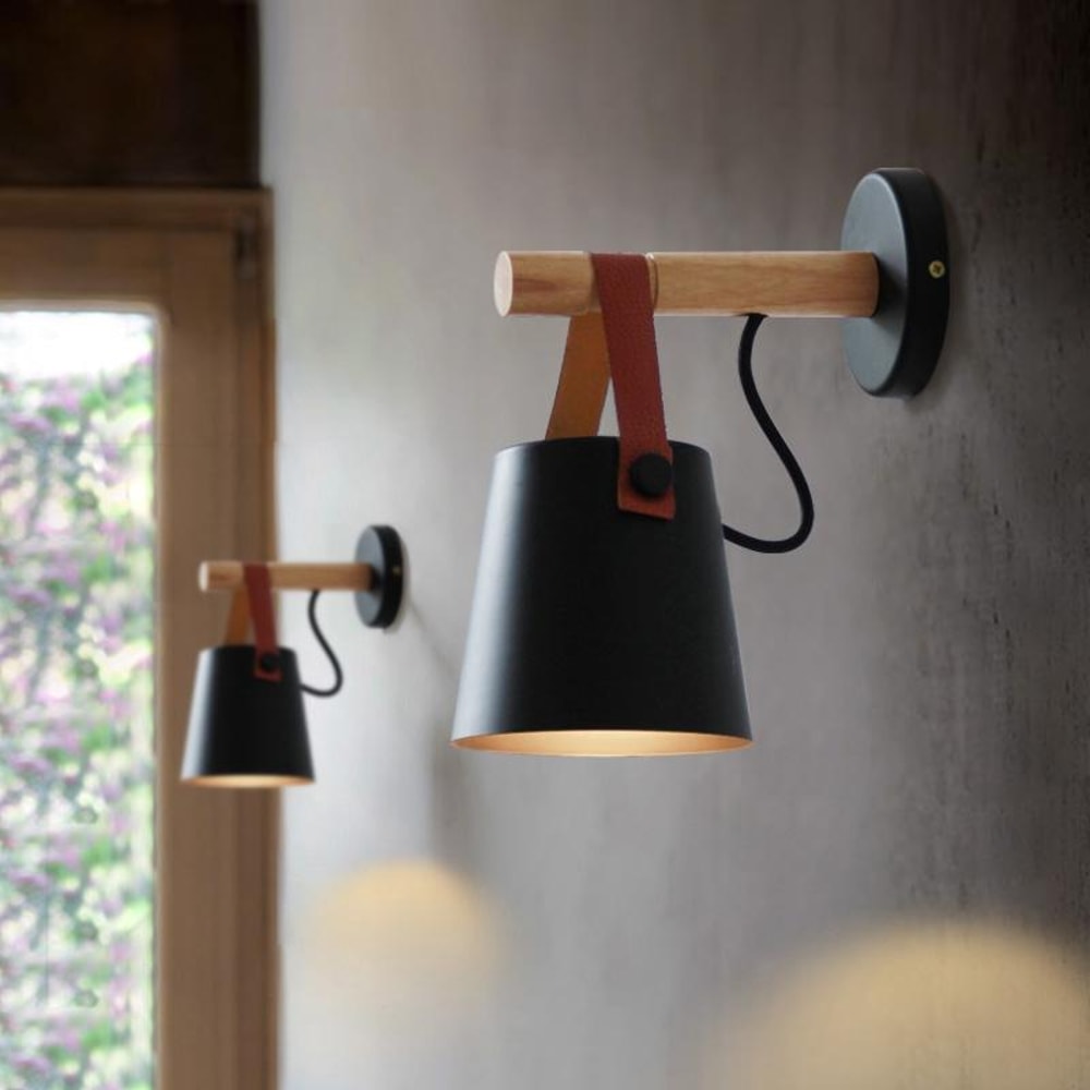 Nordic LED Wall Light Wood Wall Lamp Modern Bedside Sconce Bedroom Decor